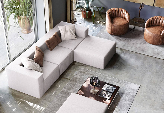 Компактный бескаркасный диван Драм белого цвета для загородного дома